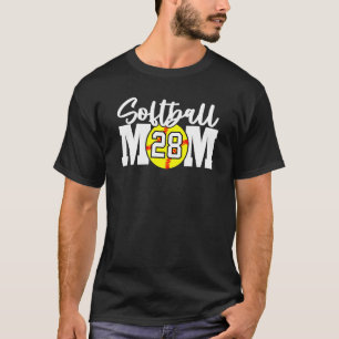 Softball Mum Number 28 T-Shirt