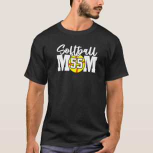Softball Mum Number 55 T-Shirt