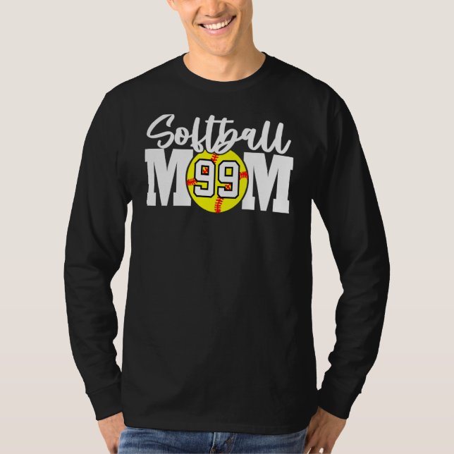 Softball Mum Number 99 T-Shirt (Front)