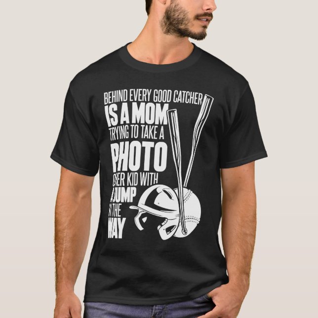 Softball Mum Pitcher Catcher  Batter Softball T-Shirt (Front)