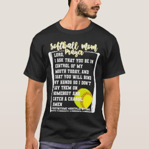 Softball Mum Prayer Game Day Baseball Christian Re T-Shirt