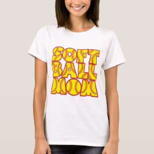 Softball Mum, red&yellow T-Shirt