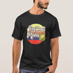 Softball Mum Retro T T-Shirt