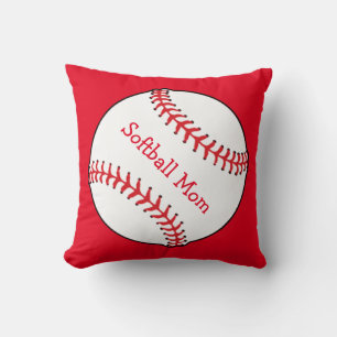 Softball Mum Square Throw Pillow