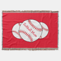 Softball Mum Throw Blanket