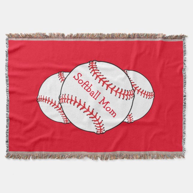 Softball Mum Throw Blanket (Front)