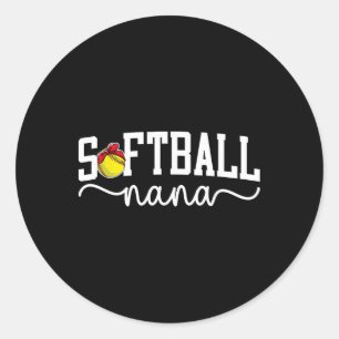 Softball Nana Grandma Nana Of A Softball Player Na Classic Round Sticker