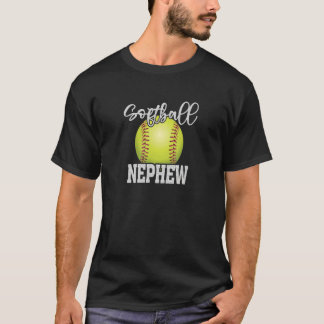 Softball Nephew Vintage Softball Family Matching T-Shirt