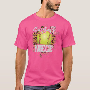 Softball Niece Vintage Softball Family Matching T-Shirt