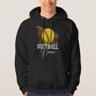 Softball Nona Leopard Heart Hoodie