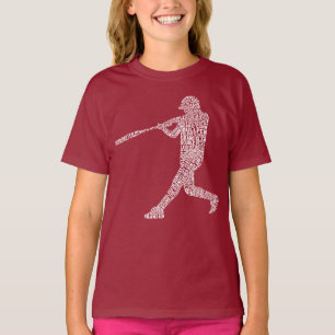 Softball Player Baseball Player Word Art T-Shirt