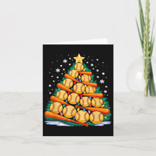 Softball Player Christmas Tree Light Xmas Softball Card