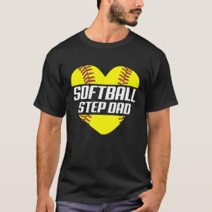 Softball Player Family Gifts Softball Step Dad Hea T-Shirt