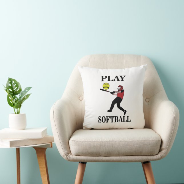 Softball Player Play Softball Cushion (Chair)