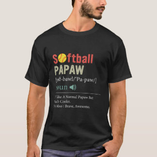 Softball Player Sport Funny Softball Papaw Definit T-Shirt