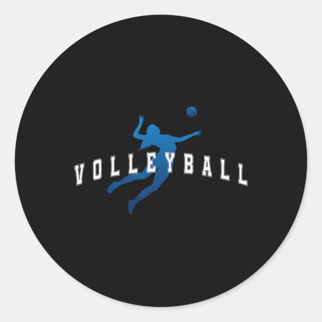 Softball Player Team Blue Varsity Text  Classic Round Sticker (Front)