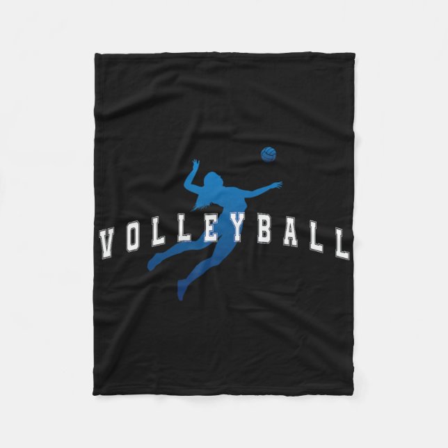 Softball Player Team Blue Varsity Text  Fleece Blanket (Front)