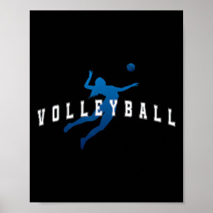 Softball Player Team Blue Varsity Text Poster
