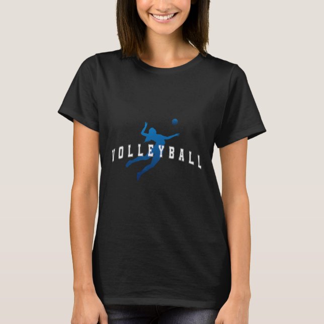 Softball Player Team Blue Varsity Text  T-Shirt (Front)