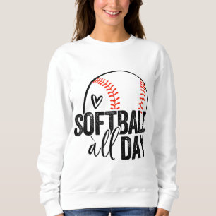 Softball Player Teen Girls Women Men Softball Love Sweatshirt