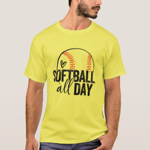 Softball Player Teen Girls Women Men Softball Love T-Shirt