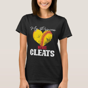 Softball Player Women Girls Princess Cleats Sports T-Shirt