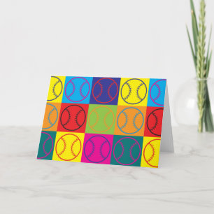 Softball Pop Art Card