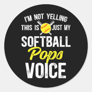 Softball Pops Voice Pops Of A Softball Player Pops Classic Round Sticker