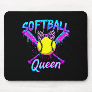 Softball Queen Graphic For Women Girls Ice Cream D Mouse Pad