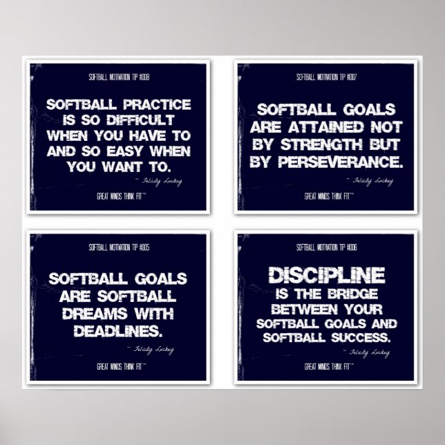 Softball Quotes Blue Collage 5-8 Poster (Front)