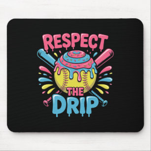 Softball Respect The Drip - Cute Softball Player Mouse Pad