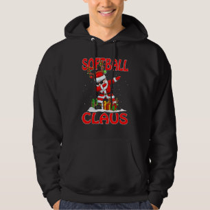 Softball Santa Claus Christmas Matching Costume Hoodie