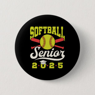 Softball Senior 2025 Graduating Player Athlete 6 Cm Round Badge
