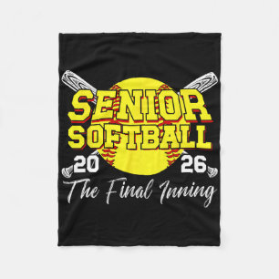 Softball Senior 2026 Proud Senior Softball Player  Fleece Blanket