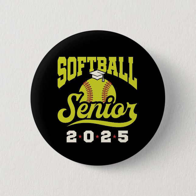 Softball Senior Class of 2025 6 Cm Round Badge (Front)
