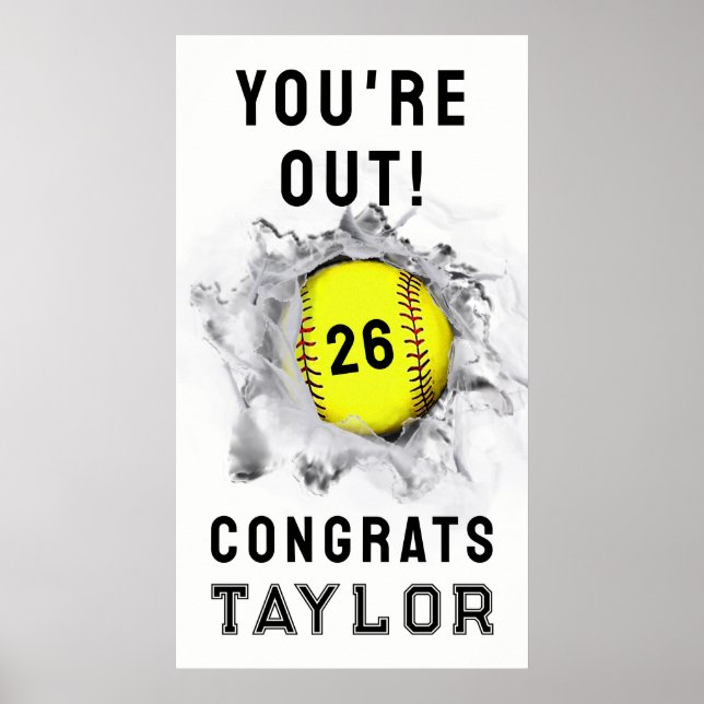 Softball Senior Night Graduation Poster (Front)