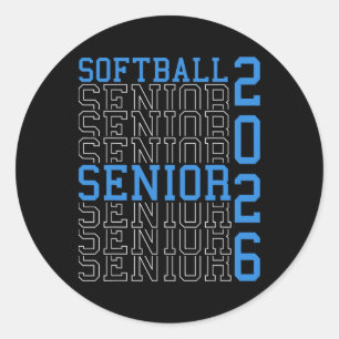 Softball Senior Night Softball Senior 2026 Graduat Classic Round Sticker