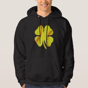 Softball Shamrock Lucky Clover Irish St Patrick's  Hoodie
