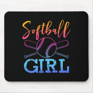 Softball Shirt Girls Softball Player Softball Girl Mouse Pad