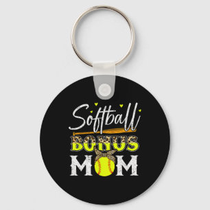 Softball Shirt Women Stepmom Softball Bonus Mom  Key Ring