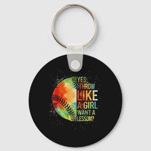 Softball-shirt Yes I Throw Like A Girl Funny Mom T Key Ring