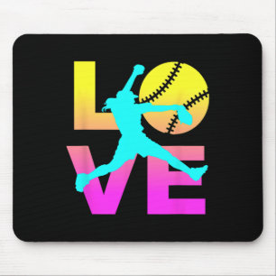 Softball Shirts For Girls Love Mouse Pad