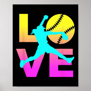 Softball Shirts For Girls Love Poster