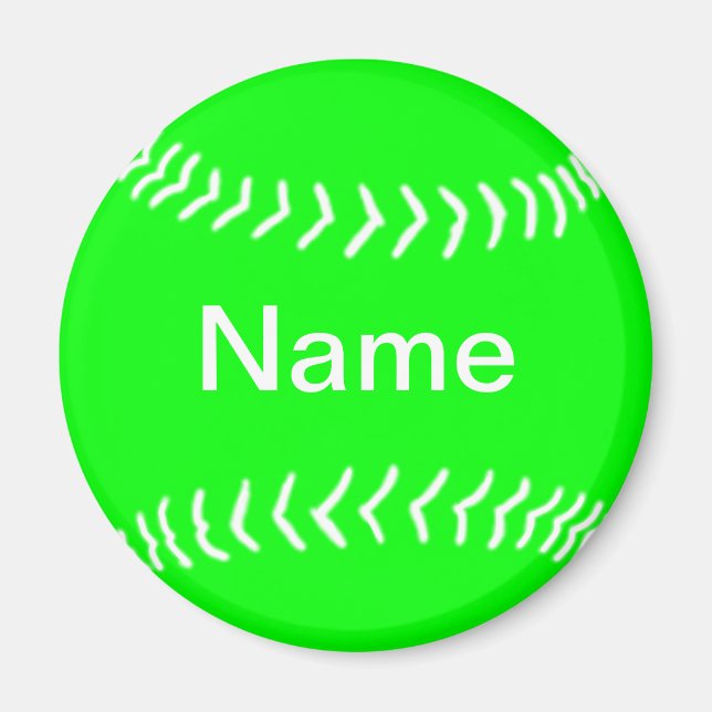 Softball Silhouette Magnet Green (Front)