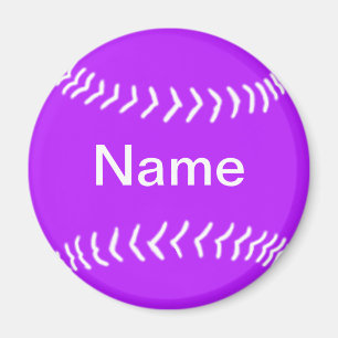 Softball Silhouette Magnet Purple