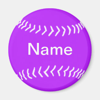 Softball Silhouette Magnet Purple