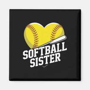 Softball Sister Cheer Squad For Girls Fastpitch Fa Magnet