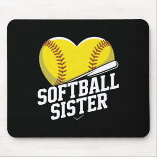 Softball Sister Cheer Squad For Girls Fastpitch Fa Mouse Pad