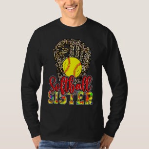 Softball Sister Mother's Day Softball Mum Life Leo T-Shirt