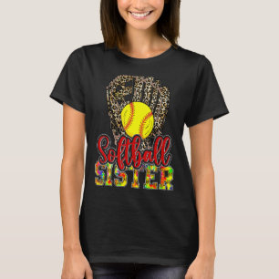 Softball Sister Mother's Day Softball Mum Life Leo T-Shirt